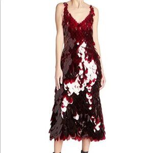 Paco Rabanne Sleeveless V-Neck Paillette Dress